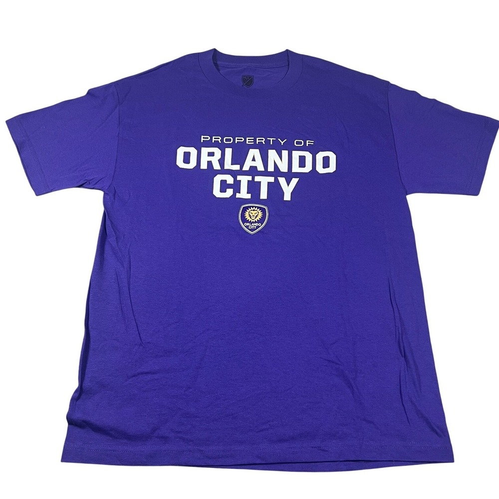 MLS Orlando City SC Property Of Mens Large Purple‎ Short Sleeve Graphic T-Shirt